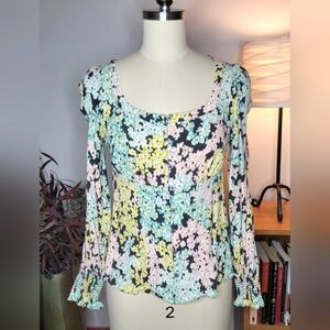 LOFT Floral Top Long Sleeve Size XSP